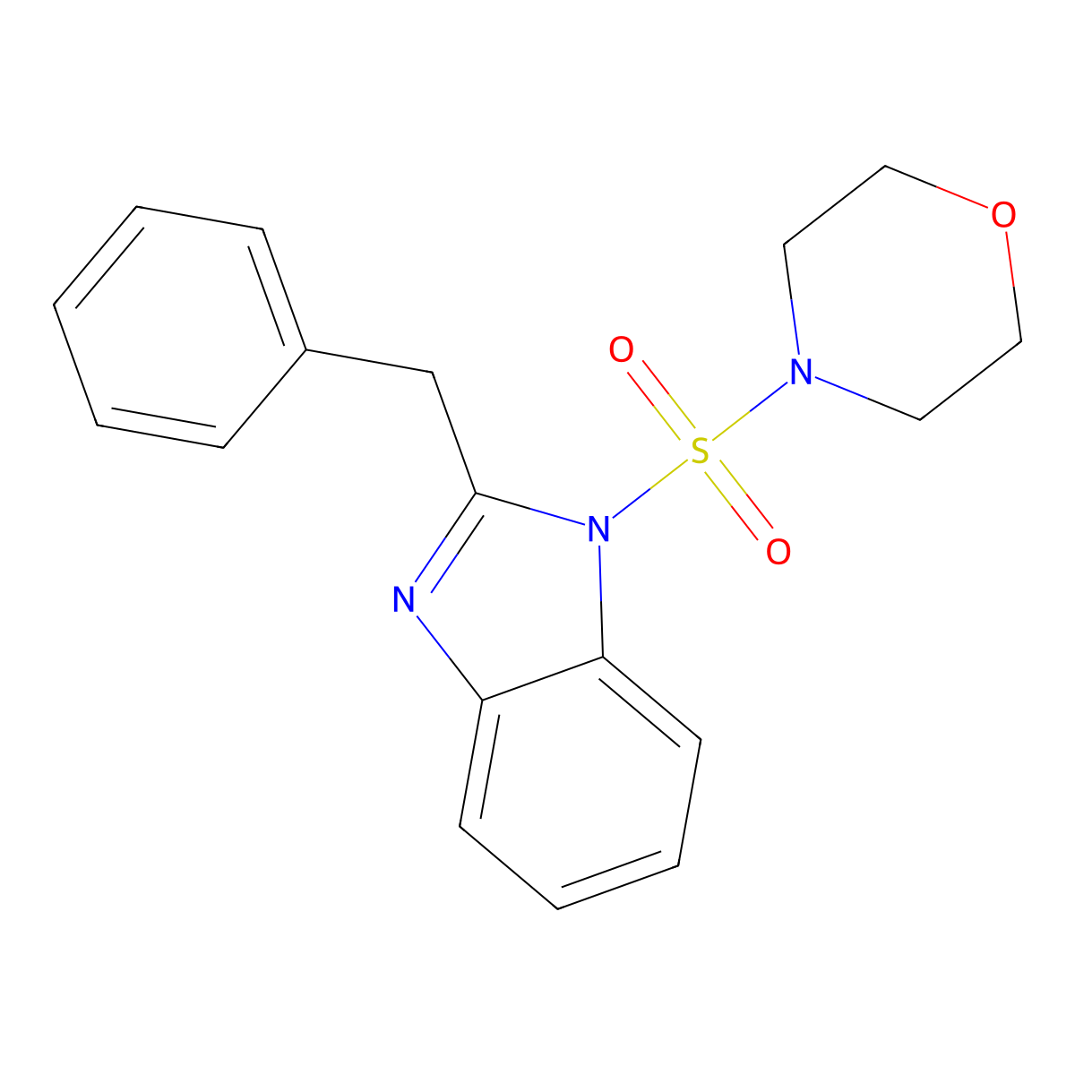 4-[[2-(Phenylmethyl)-1-benzimidazolyl]sulfonyl]morpholine molecular structure, CAS 712345-38-5