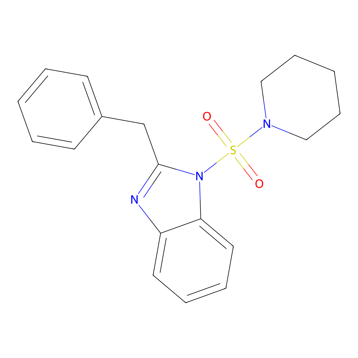 2-benzyl-1-(1-piperidinylsulfonyl)-1H-benzimidazole molecular structure, CAS 712345-39-6