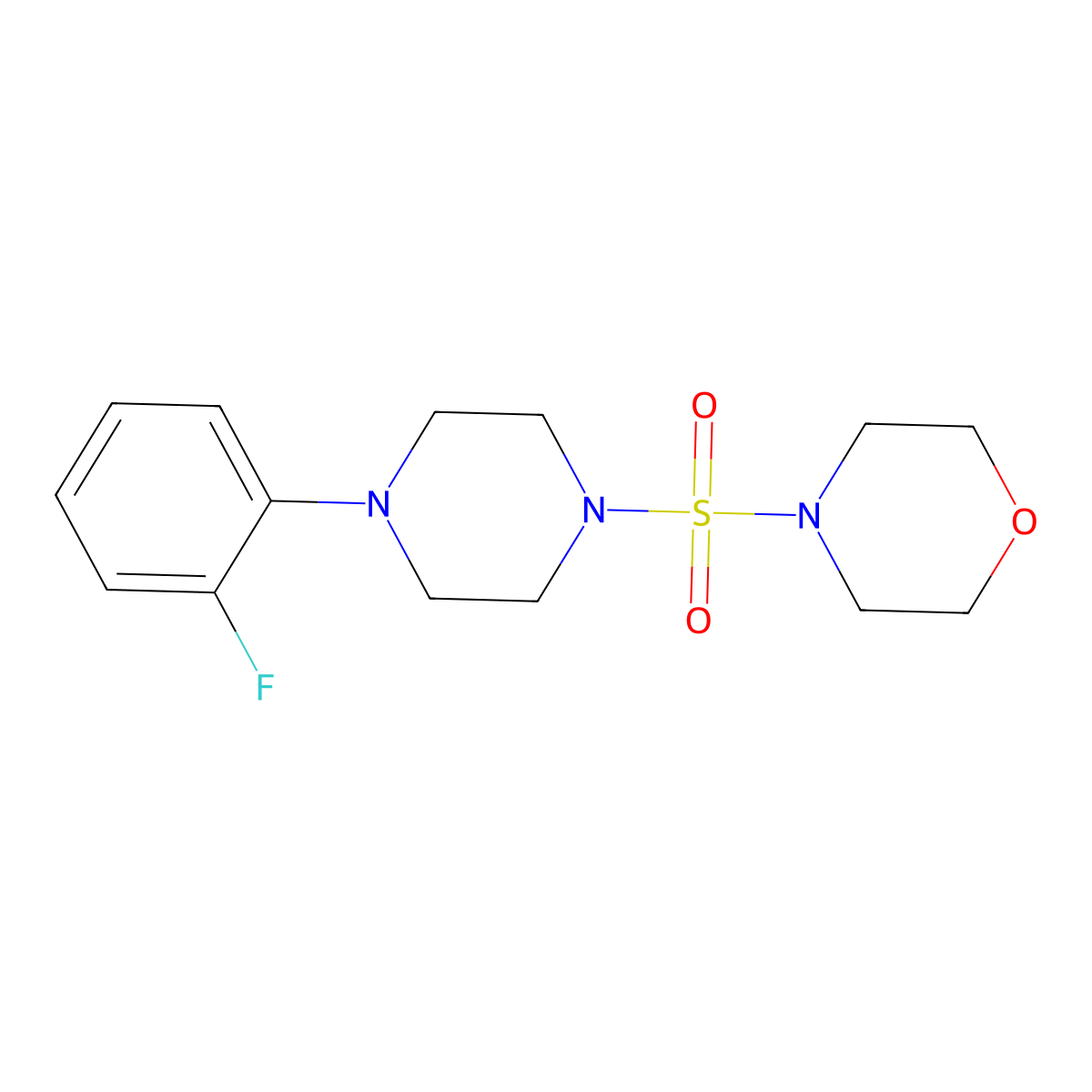 4-{[4-(2-Fluorophenyl)piperazin-1-yl]sulfonyl}morpholine molecular structure, CAS 712345-40-9