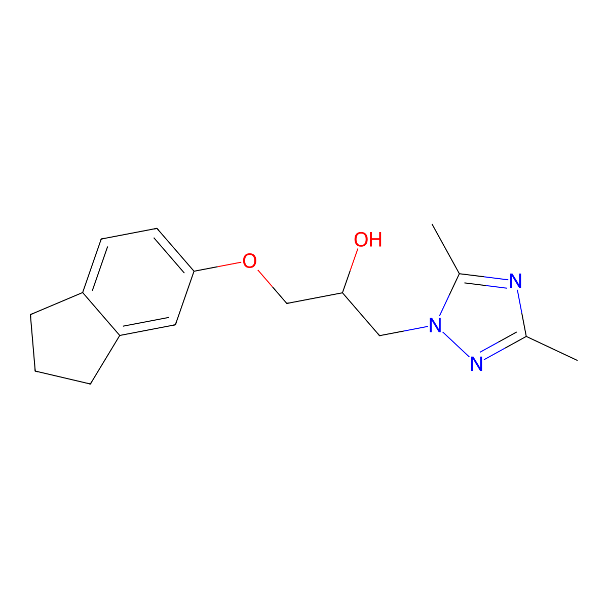 1-(2,3-dihydro-1H-inden-5-yloxy)-3-(3,5-dimethyl-1,2,4-triazol-1-yl)propan-2-ol molecular structure, CAS 712345-45-4
