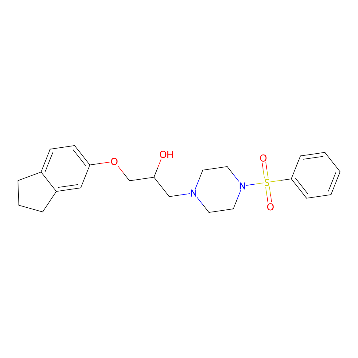 1-[4-(benzenesulfonyl)piperazin-1-yl]-3-(2,3-dihydro-1H-inden-5-yloxy)propan-2-ol molecular structure, CAS 712345-46-5