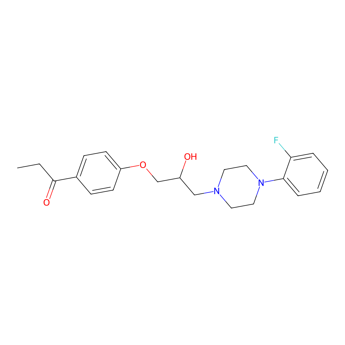 1-(4-{3-[4-(2-Fluorophenyl)piperazin-1-yl]-2-hydroxypropoxy}phenyl)propan-1-one molecular structure, CAS 712345-48-7