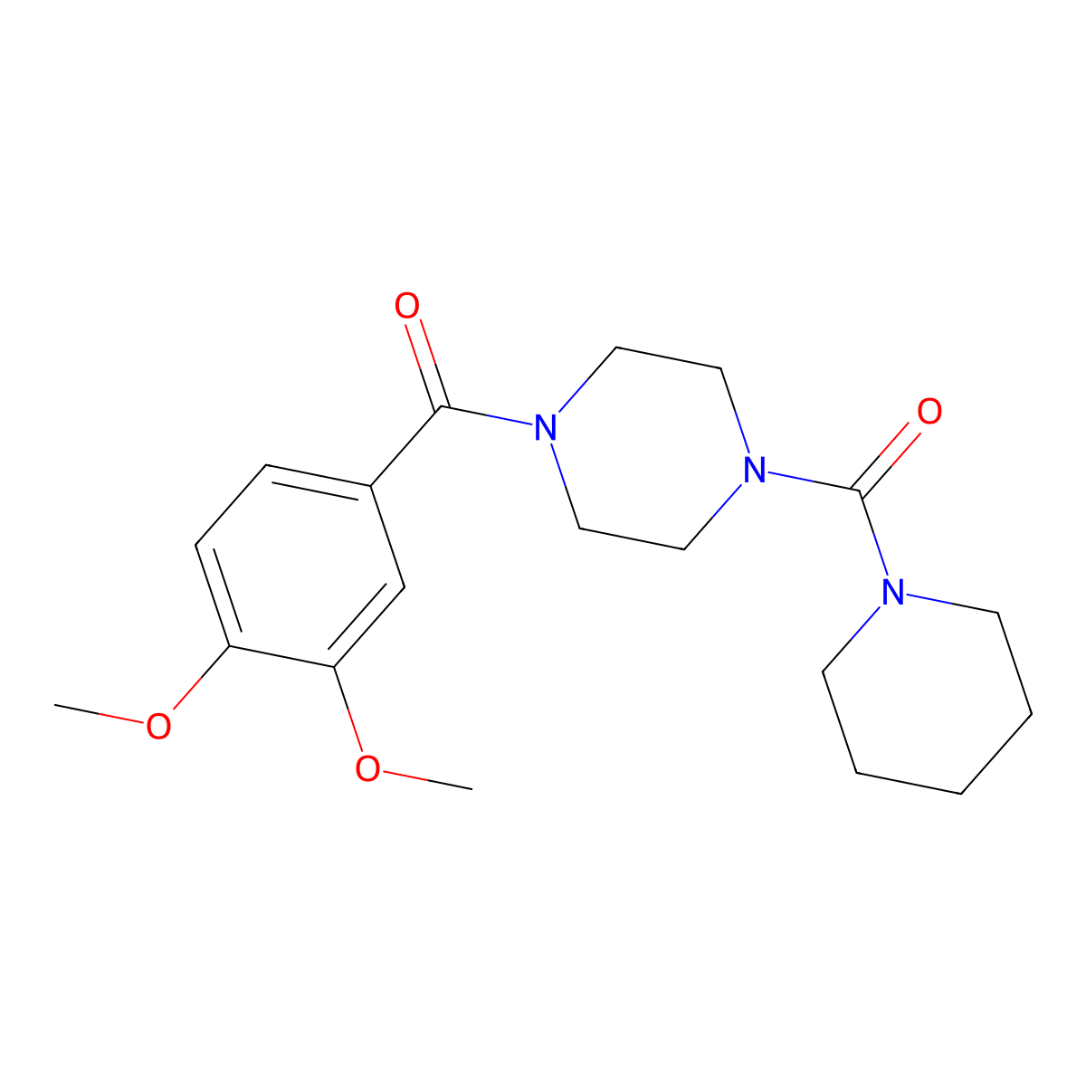 4-[(3,4-Dimethoxyphenyl)carbonyl]piperazinyl piperidyl ketone molecular structure, CAS 712345-51-2