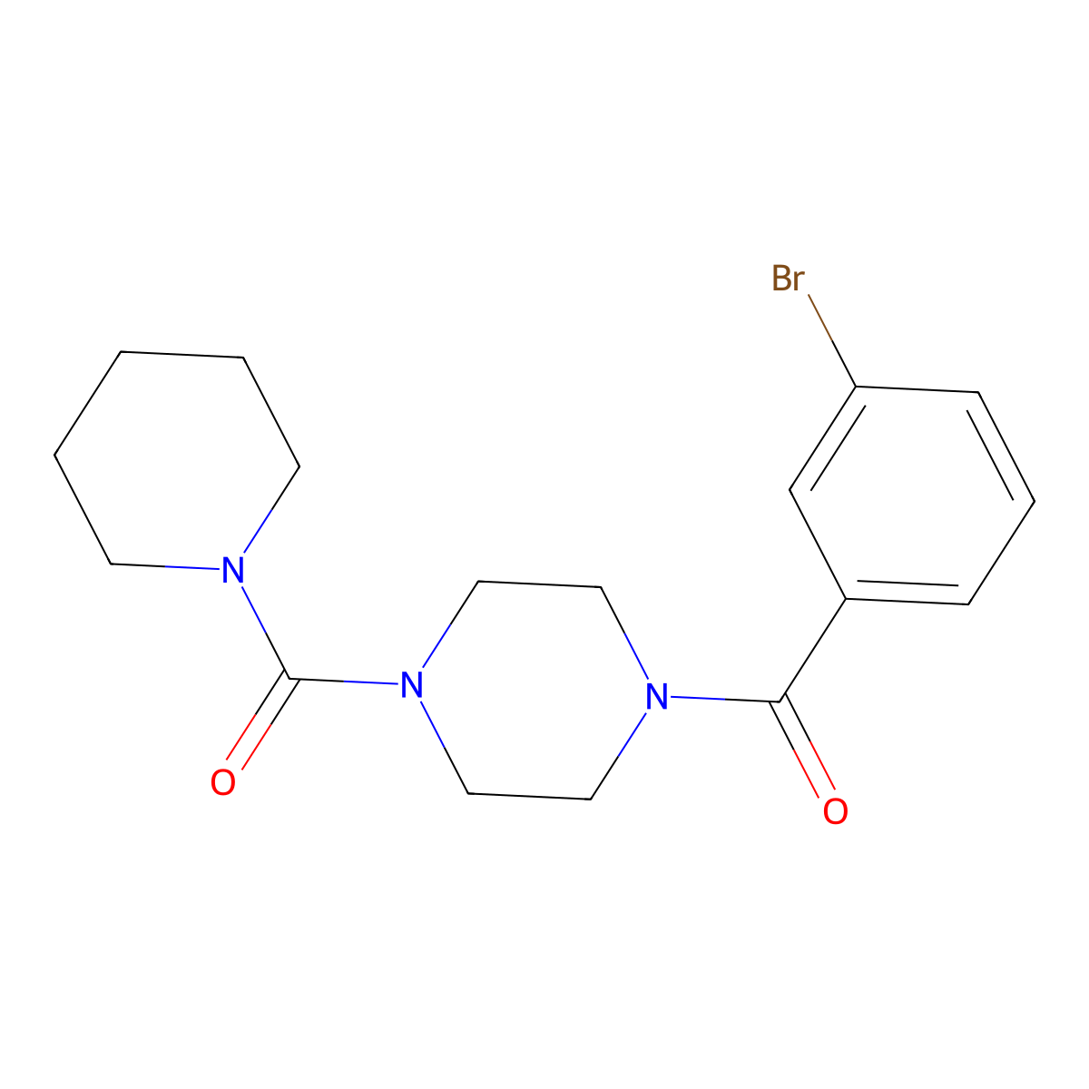 1-(3-Bromobenzoyl)-4-(1-piperidinylcarbonyl)piperazine molecular structure, CAS 712345-52-3