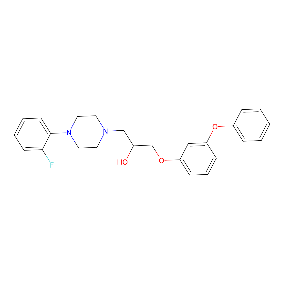 1-[4-(2-Fluorophenyl)piperazin-1-yl]-3-(3-phenoxyphenoxy)propan-2-ol molecular structure, CAS 712345-57-8