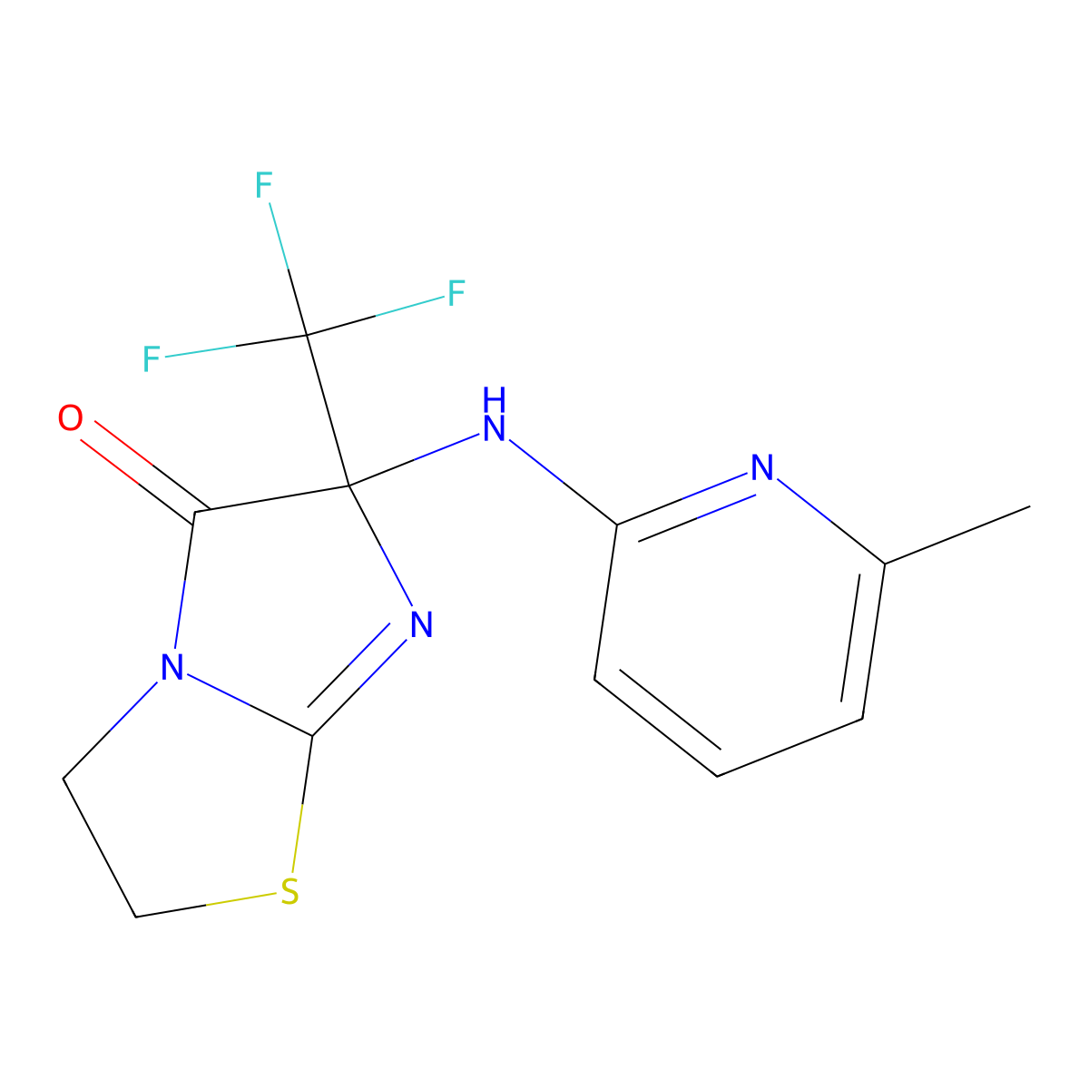 6-[(6-Methylpyridin-2-yl)amino]-6-(trifluoromethyl)-2,3-dihydroimidazo[2,1-b][1,3]thiazol-5-one molecular structure, CAS 712346-45-7
