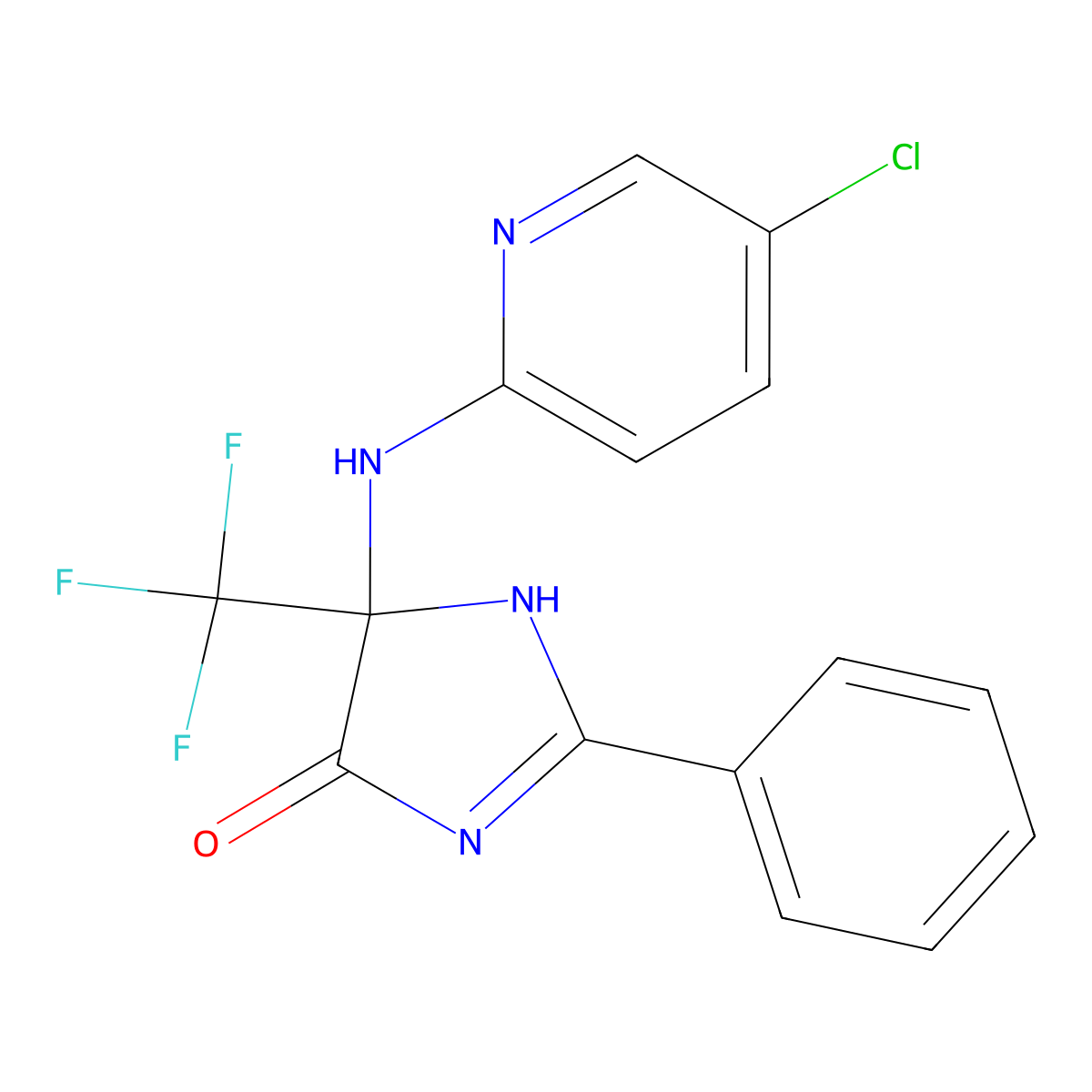 4-[(5-chloropyridin-2-yl)amino]-2-phenyl-4-(trifluoromethyl)-1H-imidazol-5-one molecular structure, CAS 712346-49-1