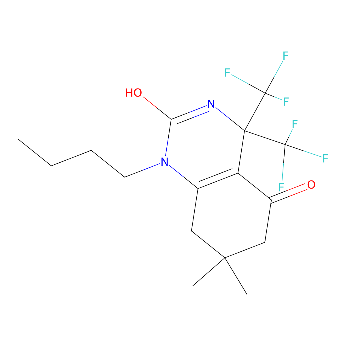1-butyl-7,7-dimethyl-4,4-bis(trifluoromethyl)-6,8-dihydro-3H-quinazoline-2,5-dione molecular structure, CAS 712346-69-5