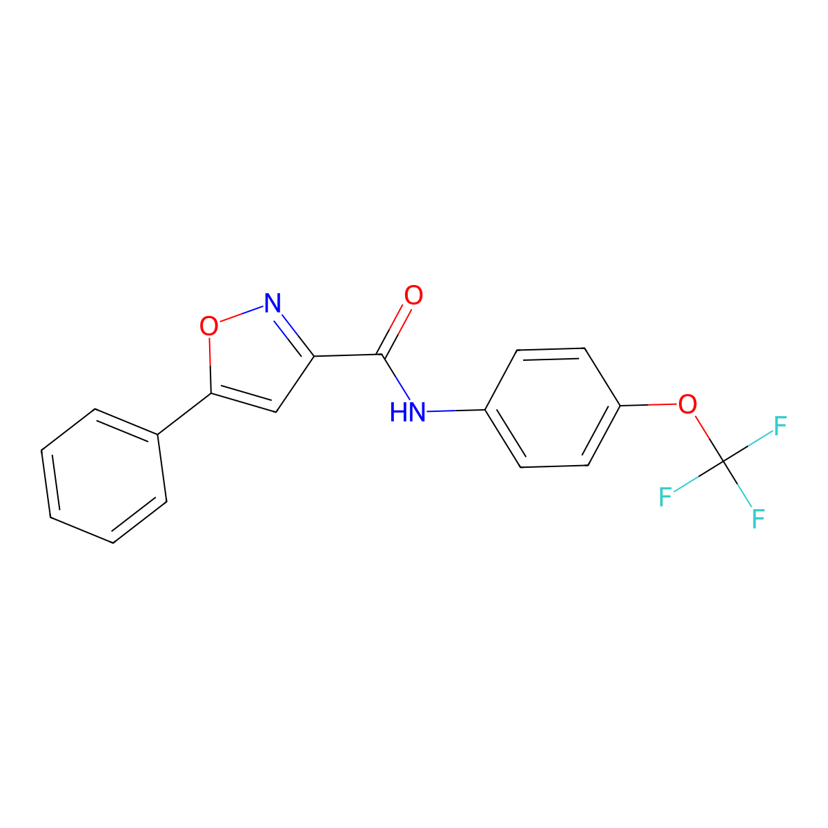 5-phenyl-N-[4-(trifluoromethoxy)phenyl]-1,2-oxazole-3-carboxamide molecular structure, CAS 712347-93-8