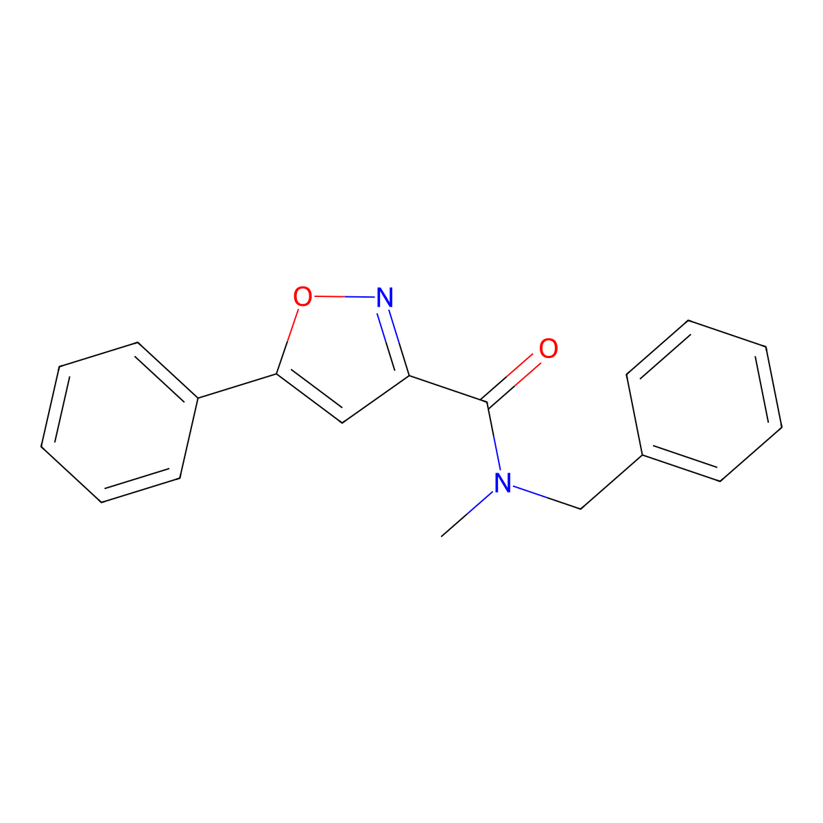 N-benzyl-N-methyl-5-phenyl-3-isoxazolecarboxamide molecular structure, CAS 712348-03-3