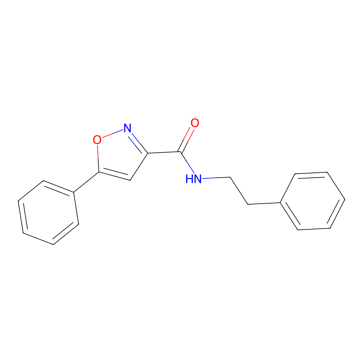 5-phenyl-N-(2-phenylethyl)-3-isoxazolecarboxamide molecular structure, CAS 712348-05-5