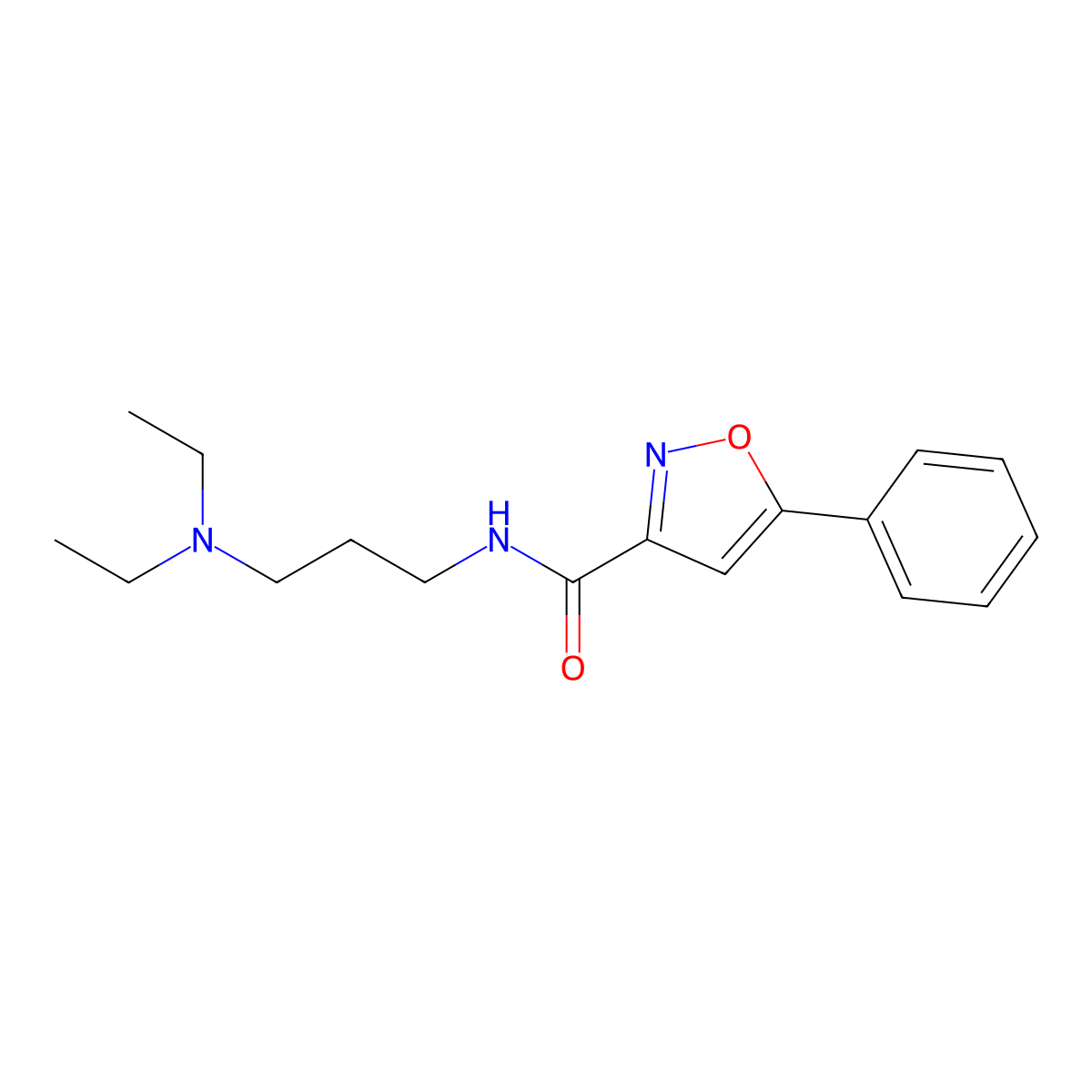 N-[3-(diethylamino)propyl]-5-phenyl-1,2-oxazole-3-carboxamide molecular structure, CAS 712348-06-6