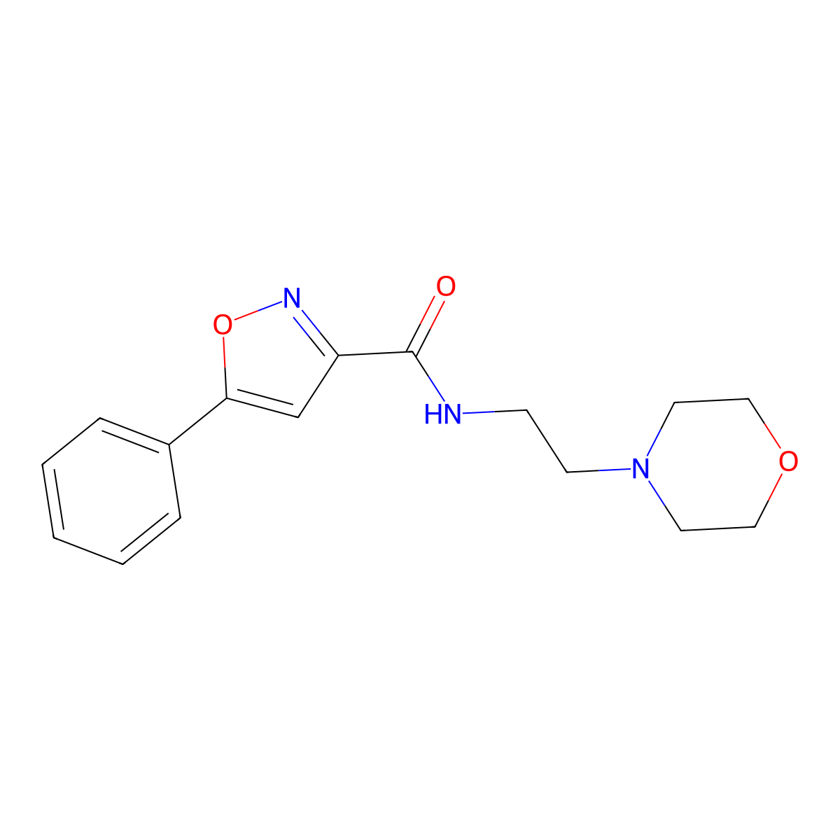 N-[2-(4-morpholinyl)ethyl]-5-phenyl-3-isoxazolecarboxamide molecular structure, CAS 712348-10-2