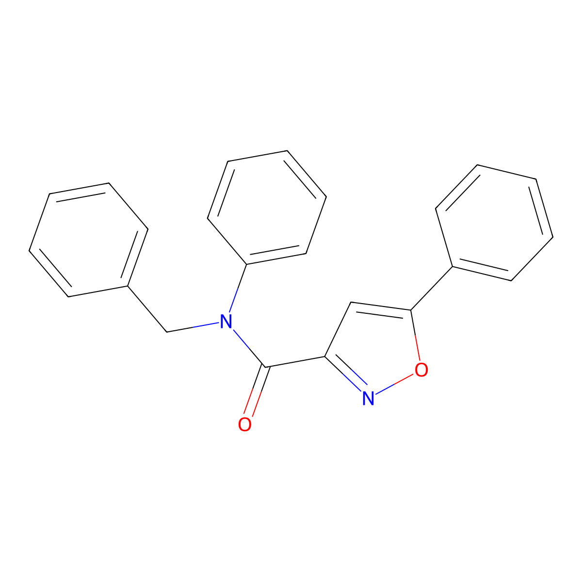 N-benzyl-N,5-diphenyl-1,2-oxazole-3-carboxamide molecular structure, CAS 712348-13-5