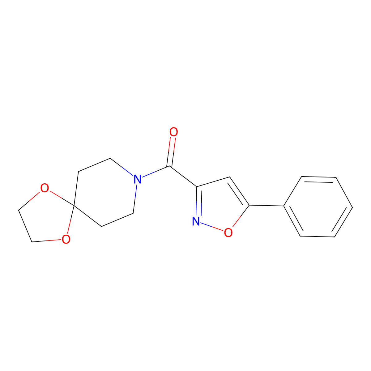 8-[(5-Phenyl-3-isoxazolyl)carbonyl]-1,4-dioxa-8-azaspiro[4.5]decane molecular structure, CAS 712348-17-9