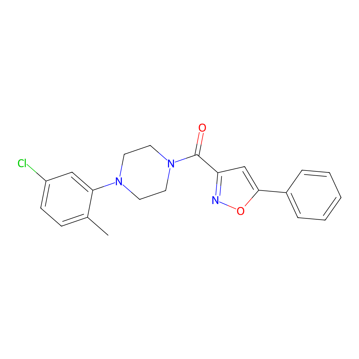 [4-(5-Chloro-2-methylphenyl)piperazin-1-yl]-(5-phenyl-1,2-oxazol-3-yl)methanone molecular structure, CAS 712348-19-1