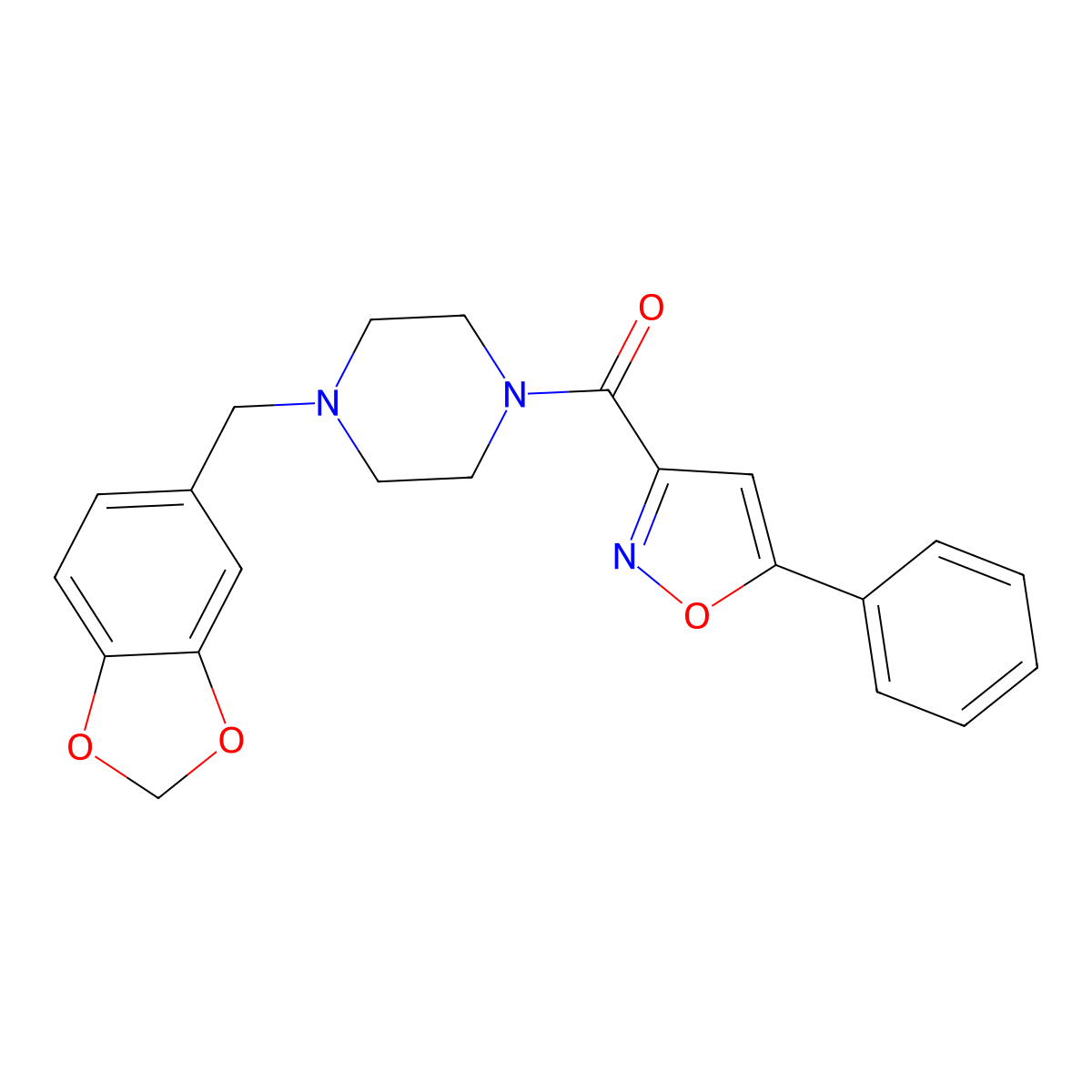 1-(1,3-Benzodioxol-5-ylmethyl)-4-[(5-phenyl-3-isoxazolyl)carbonyl]piperazine molecular structure, CAS 712348-21-5