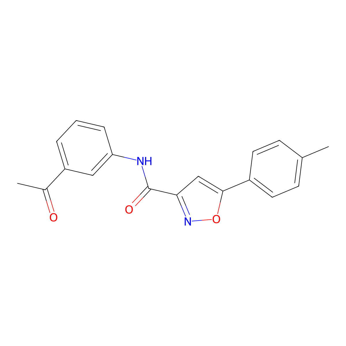 N-(3-acetylphenyl)-5-(4-methylphenyl)-1,2-oxazole-3-carboxamide molecular structure, CAS 712348-29-3