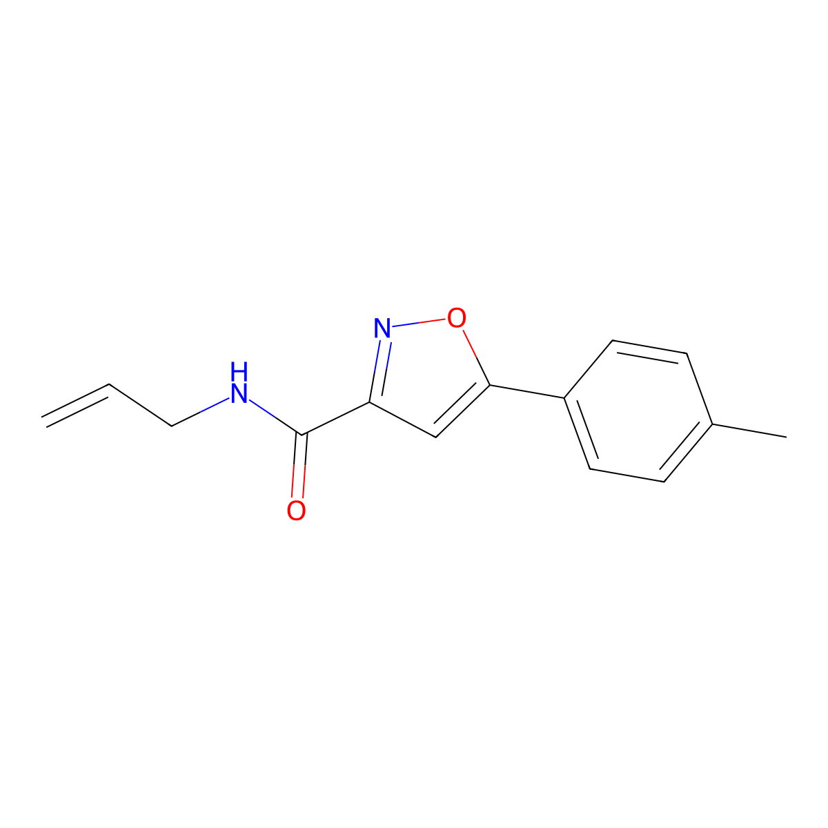 N-allyl-5-(4-methylphenyl)-3-isoxazolecarboxamide molecular structure, CAS 712348-31-7