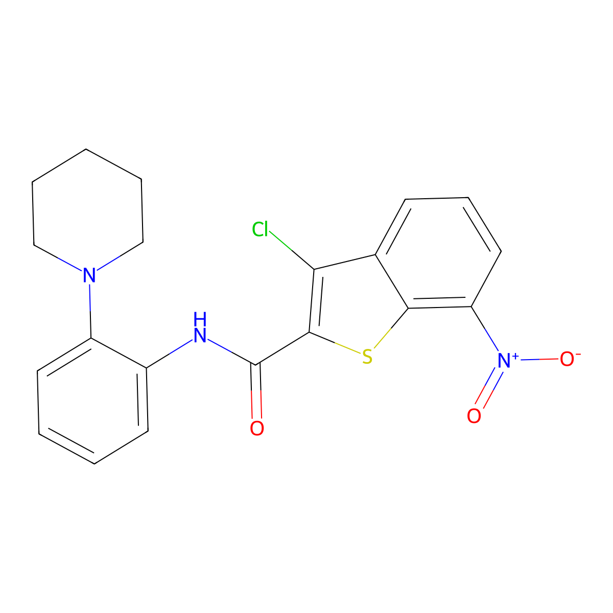 3-chloro-7-nitro-N-(2-piperidin-1-ylphenyl)-1-benzothiophene-2-carboxamide molecular structure, CAS 712348-46-4