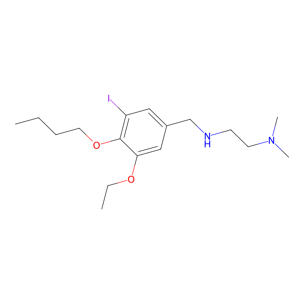 N-(4-butoxy-3-ethoxy-5-iodobenzyl)-N-[2-(dimethylamino)ethyl]amine molecular structure, CAS 712348-76-0