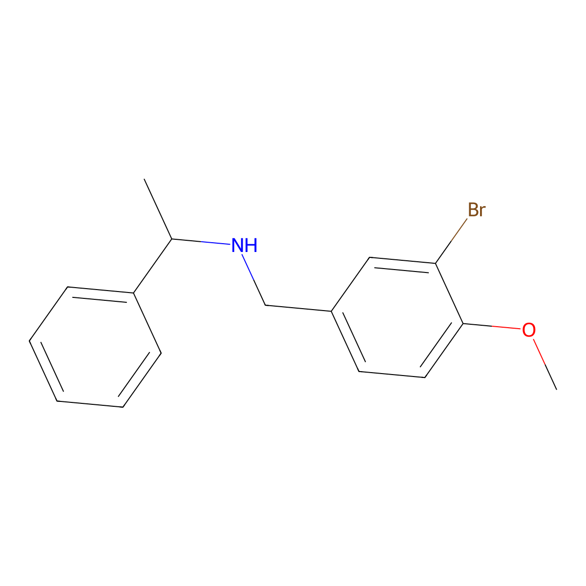 N-(3-bromo-4-methoxybenzyl)-N-(1-phenylethyl)amine molecular structure, CAS 712348-77-1