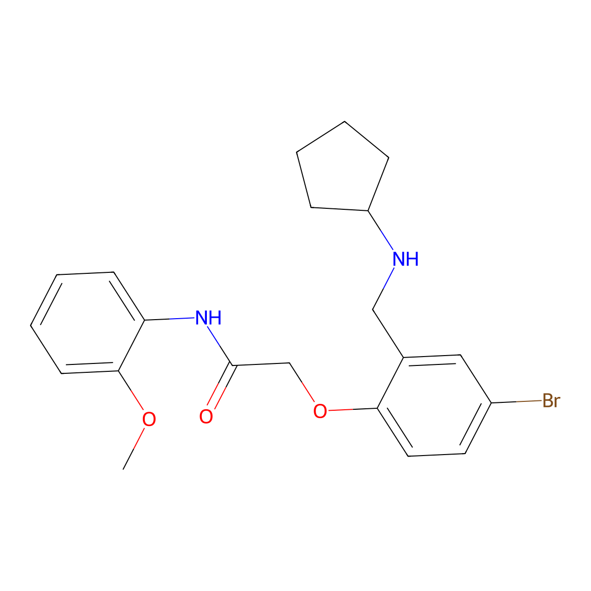 2-{4-bromo-2-[(cyclopentylamino)methyl]phenoxy}-N-(2-methoxyphenyl)acetamide molecular structure, CAS 712348-89-5