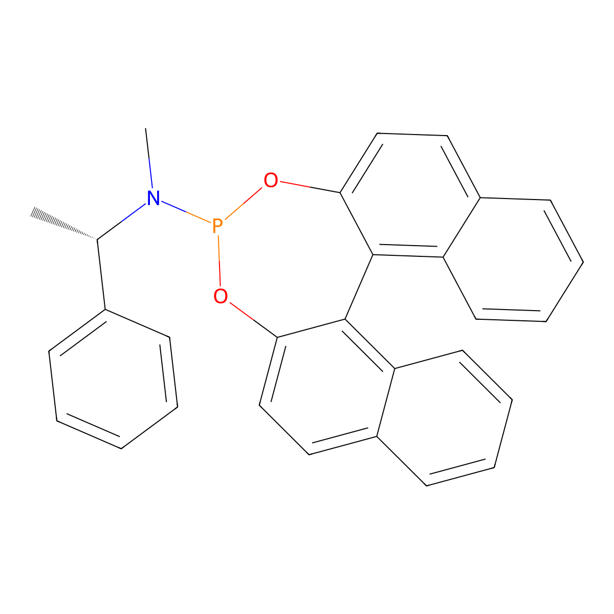 (11bS)-N-Methyl-N-[(1S)-1-phenylethyl]-dinaphtho[2,1-d:1′,2′-f][1,3,2]dioxaphosphepin-4-amine molecular structure, CAS 712352-04-0