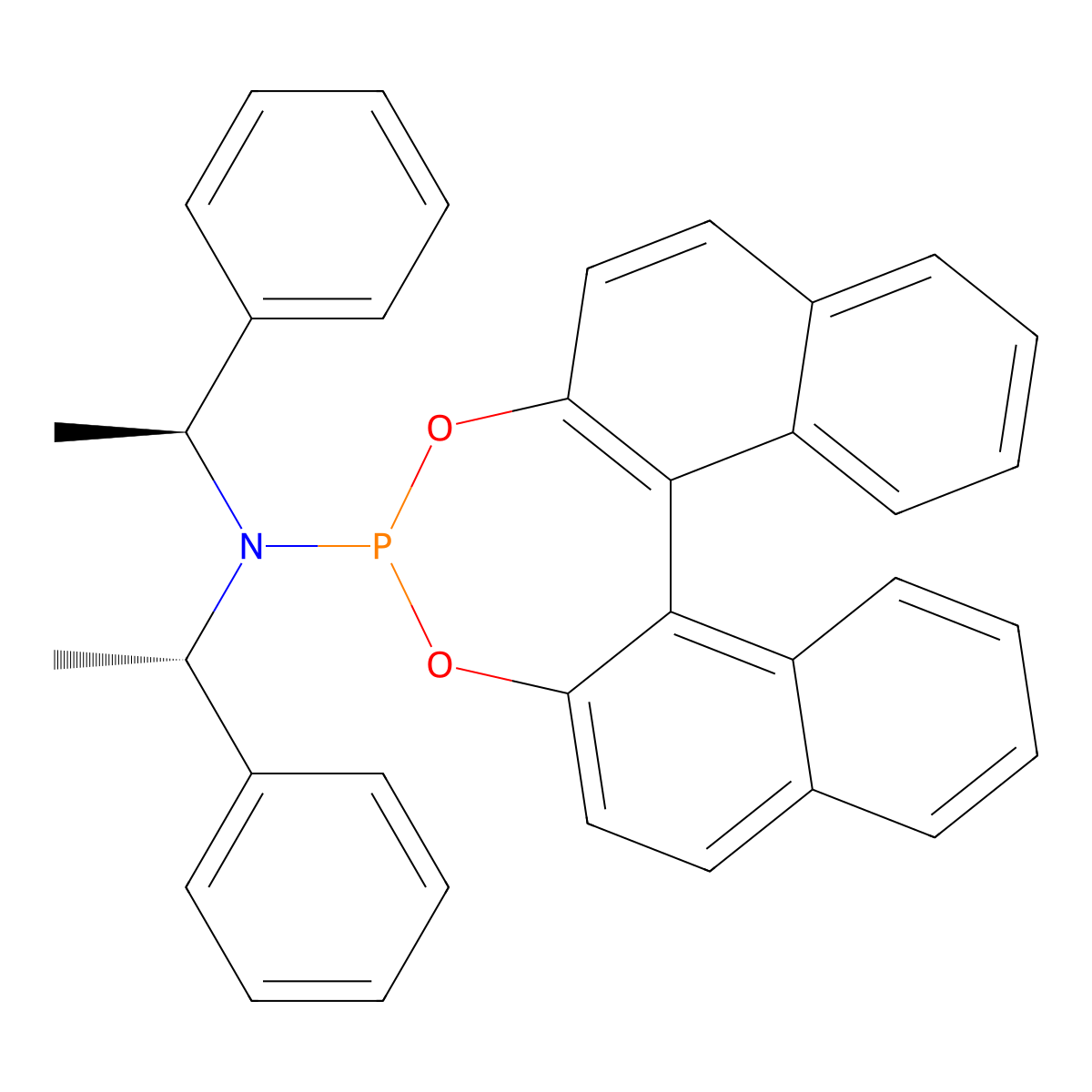 N,N-Bis((R)-1-phenylethyl)dinaphtho[2,1-d:1',2'-f][1,3,2]dioxaphosphepin-4-amine molecular structure, CAS 712352-08-4