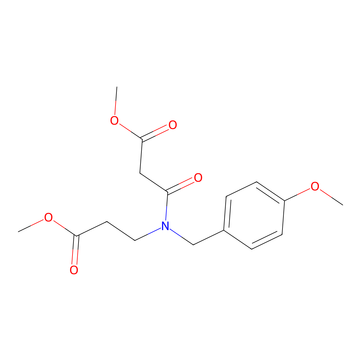 Methyl 3-((3-methoxy-3-oxopropyl)(4-methoxybenzyl)amino)-3-oxopropanoate molecular structure, CAS 712353-74-7