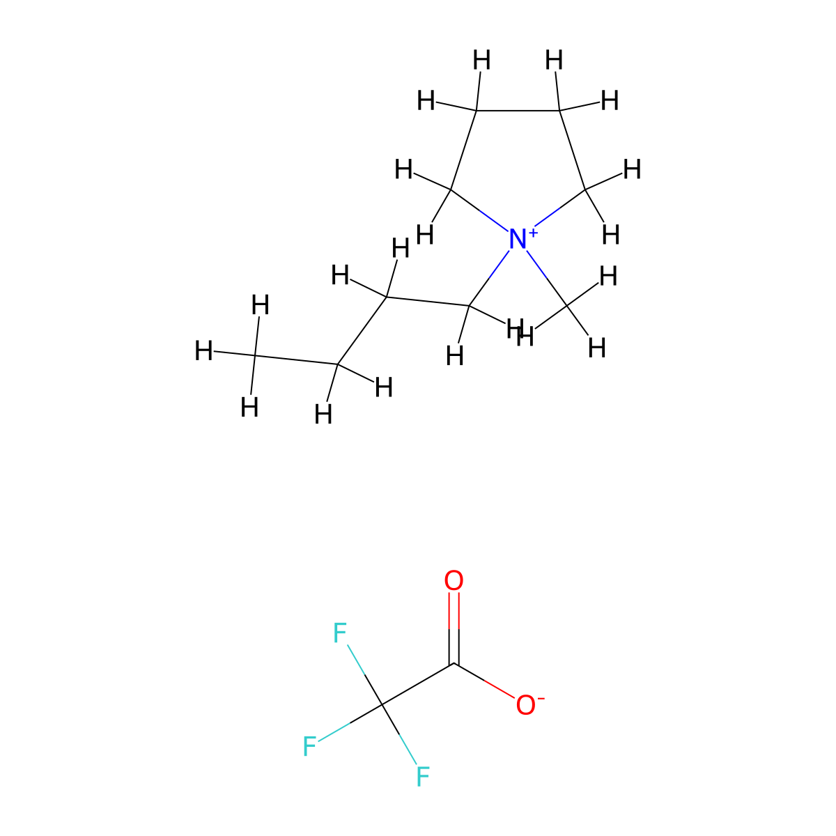 1-Butyl-1-methylpyrrolidin-1-ium 2,2,2-trifluoroacetate molecular structure, CAS 712355-11-8