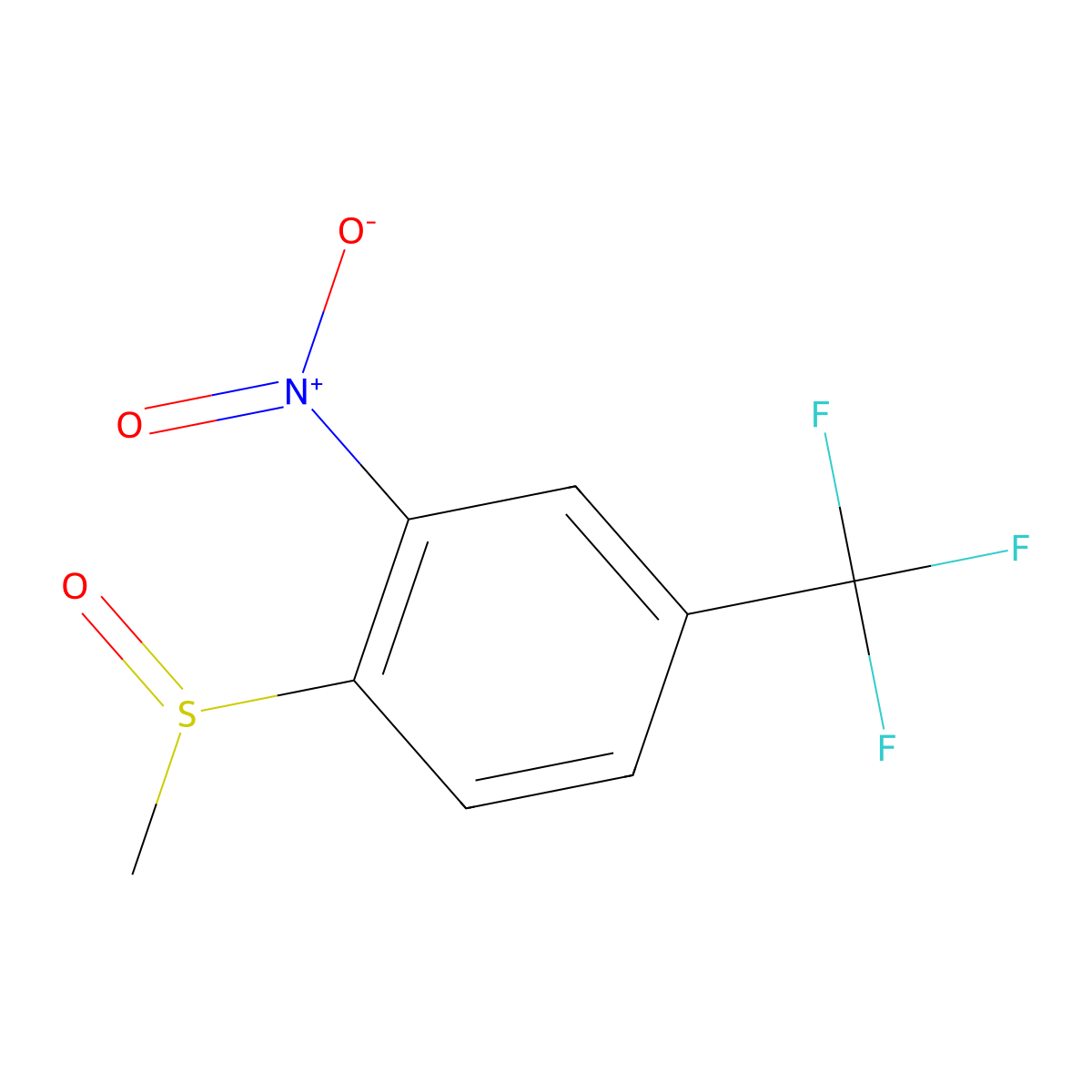 Benzene, 1-(methylsulfinyl)-2-nitro-4-(trifluoromethyl)- molecular structure, CAS 71236-97-0