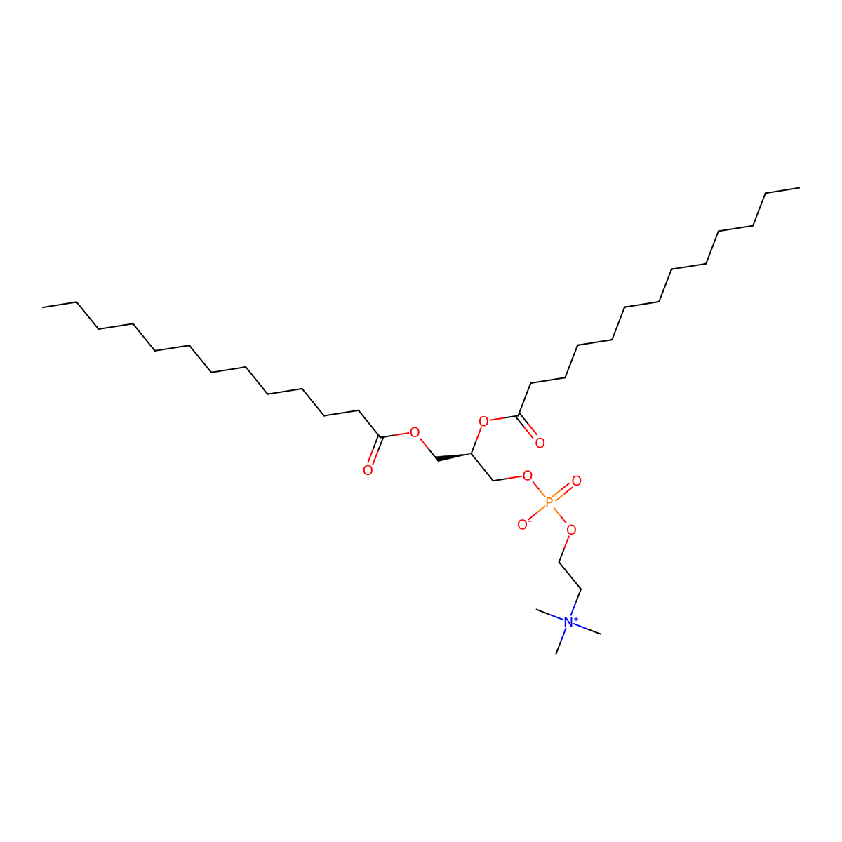 1,2-Ditridecanoyl-sn-glycero-3-phosphocholine molecular structure, CAS 71242-28-9
