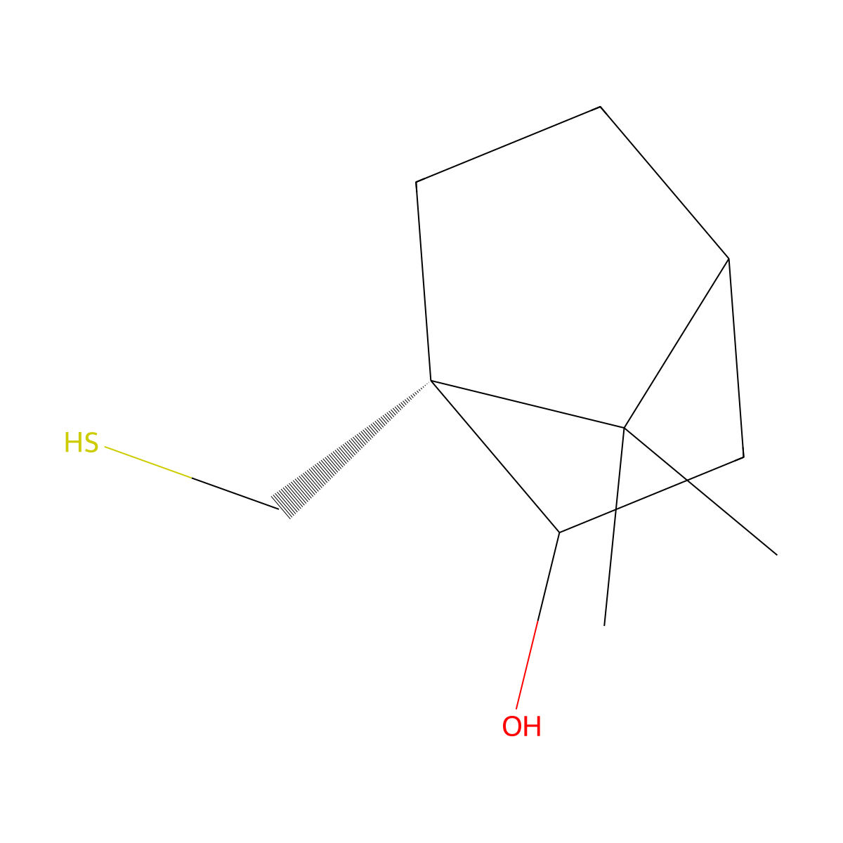 (1R)-1-(mercaptomethyl)-7,7-dimethylbicyclo[2.2.1]Heptan-2-ol molecular structure, CAS 71242-59-6