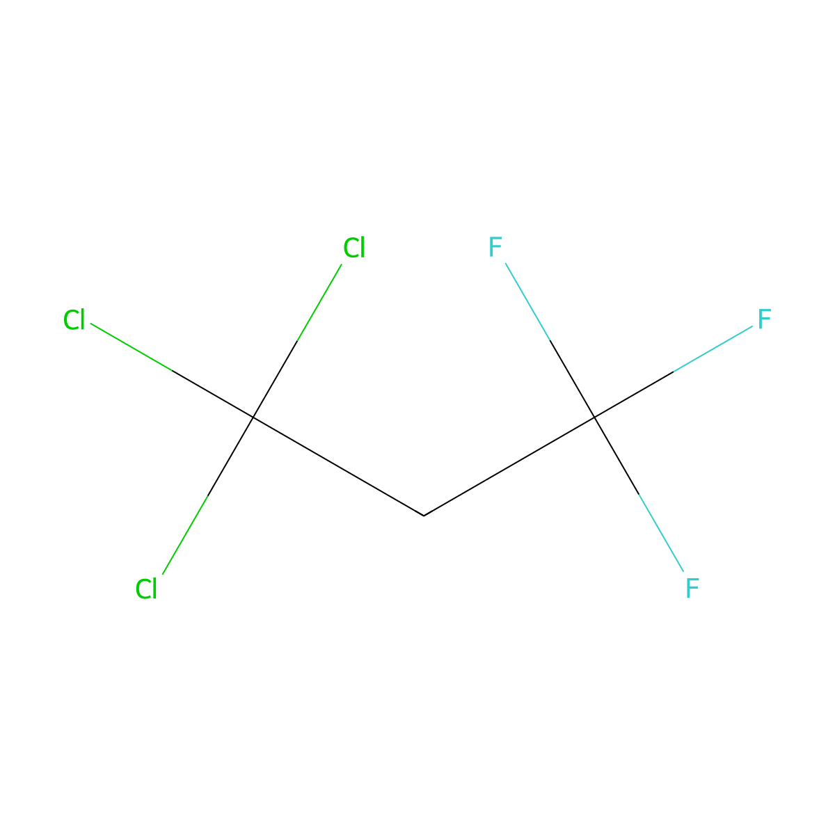 1,1,1-Trichloro-3,3,3-trifluoropropane molecular structure, CAS 7125-83-9