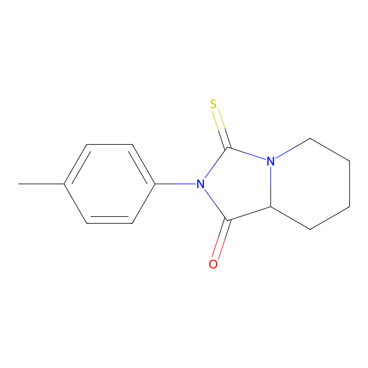 2-(4-Methylphenyl)-3-thioxohexahydroimidazo[1,5-a]pyridin-1(5h)-one molecular structure, CAS 71252-69-2