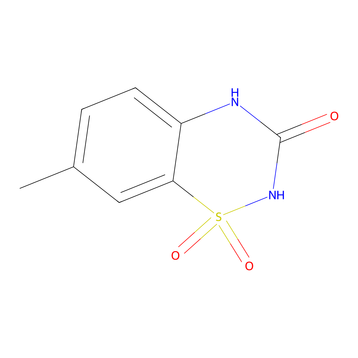 2H-1,2,4-Benzothiadiazin-3(4H)-one, 7-methyl-, 1,1-dioxide molecular structure, CAS 71254-63-2