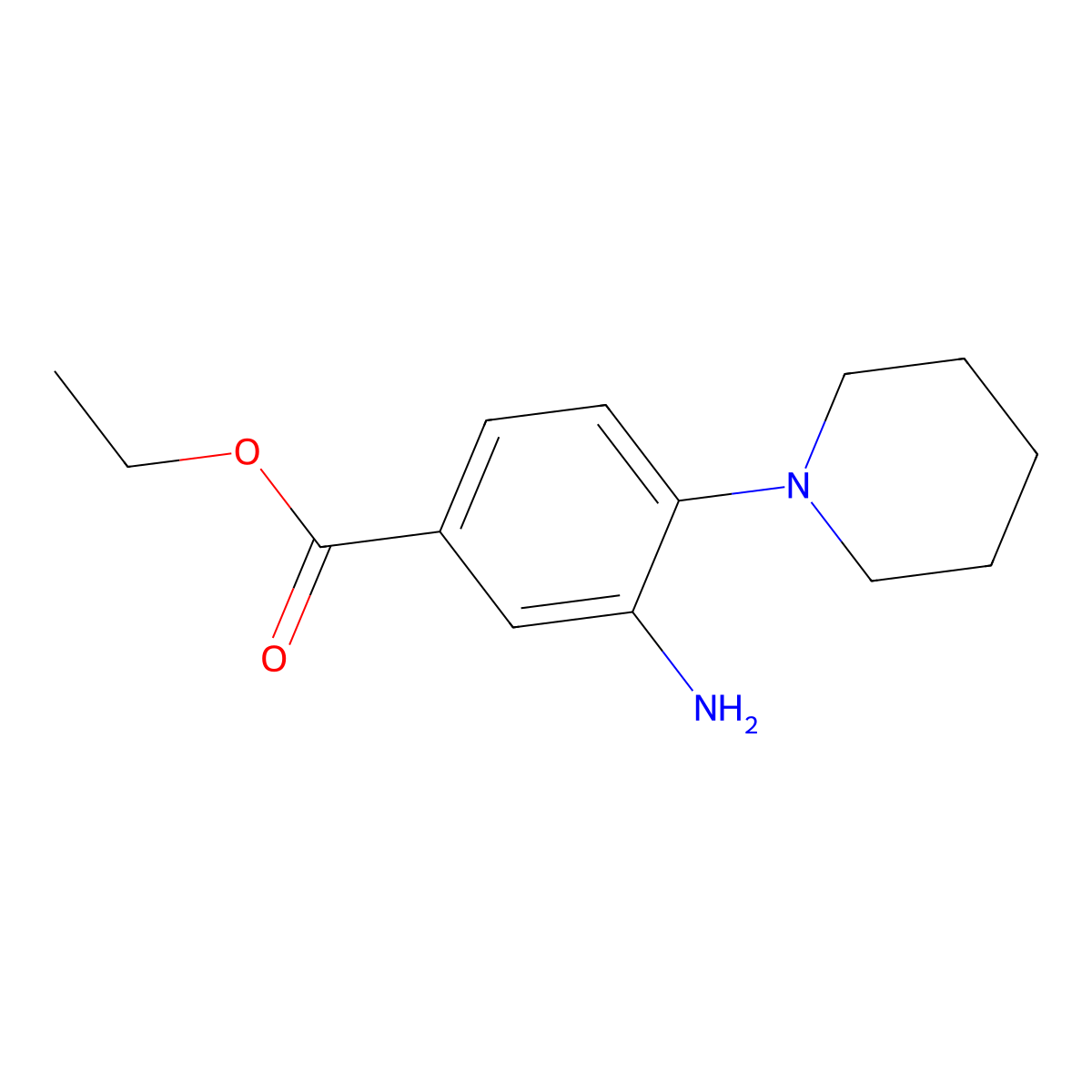 Ethyl 3-amino-4-(1-piperidinyl)benzoate molecular structure, CAS 71254-74-5
