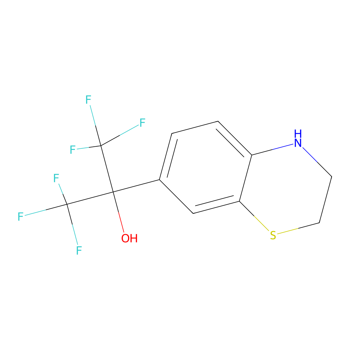 3,4-dihydro-7-[2,2,2-trifluoro-1-hydroxy-1-(trifluoromethyl)ethyl]-2H-1,4-benzothiazine molecular structure, CAS 71259-97-7
