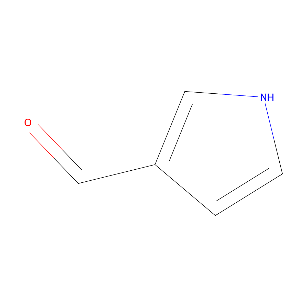 1H-pyrrole-3-carboxaldehyde molecular structure, CAS 7126-39-8