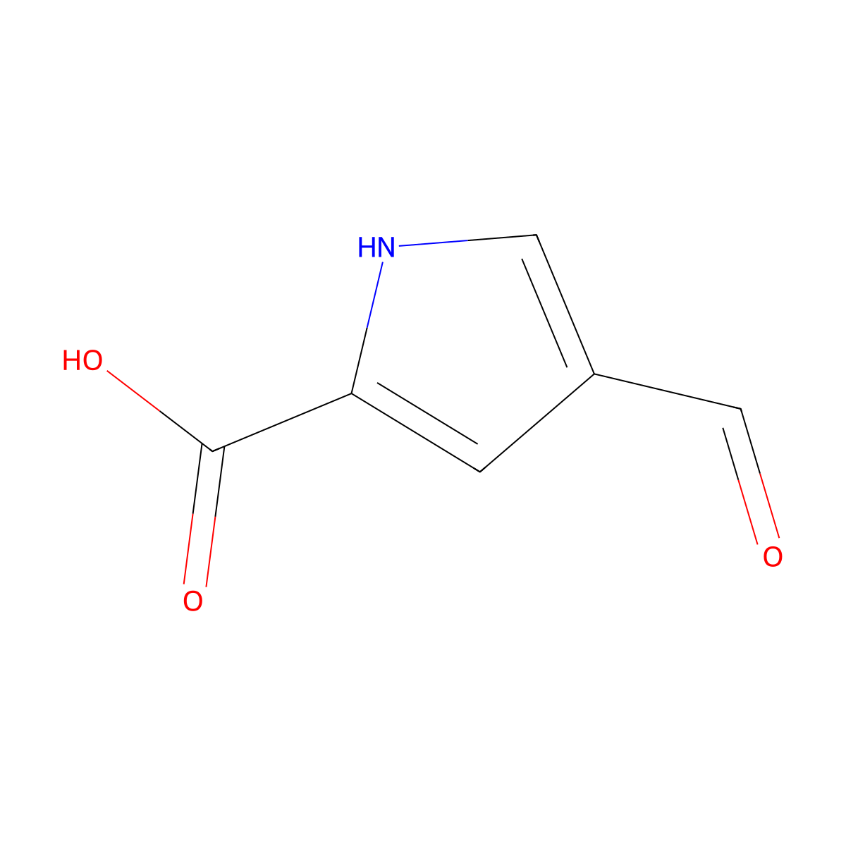 4-Formyl-1H-pyrrole-2-carboxylic acid molecular structure, CAS 7126-53-6