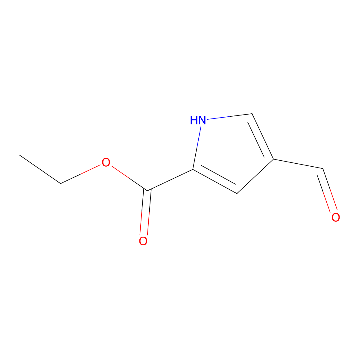 Ethyl 4-formyl-1H-pyrrole-2-carboxylate molecular structure, CAS 7126-57-0