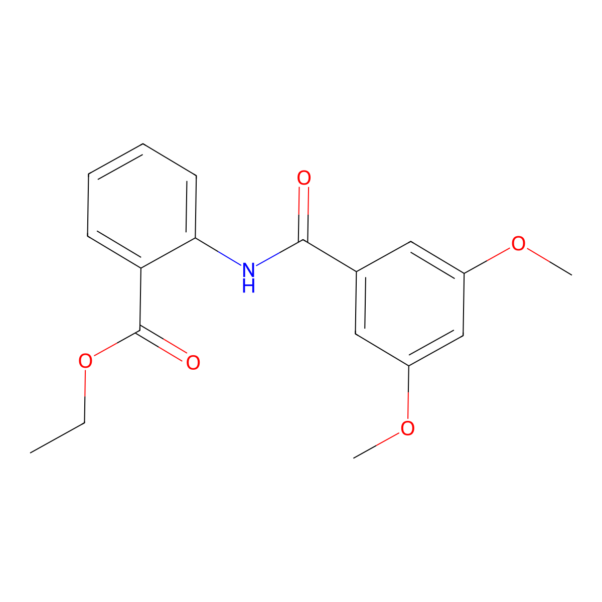 Ethyl 2-[(3,5-dimethoxybenzoyl)amino]benzoate molecular structure, CAS 71263-89-3
