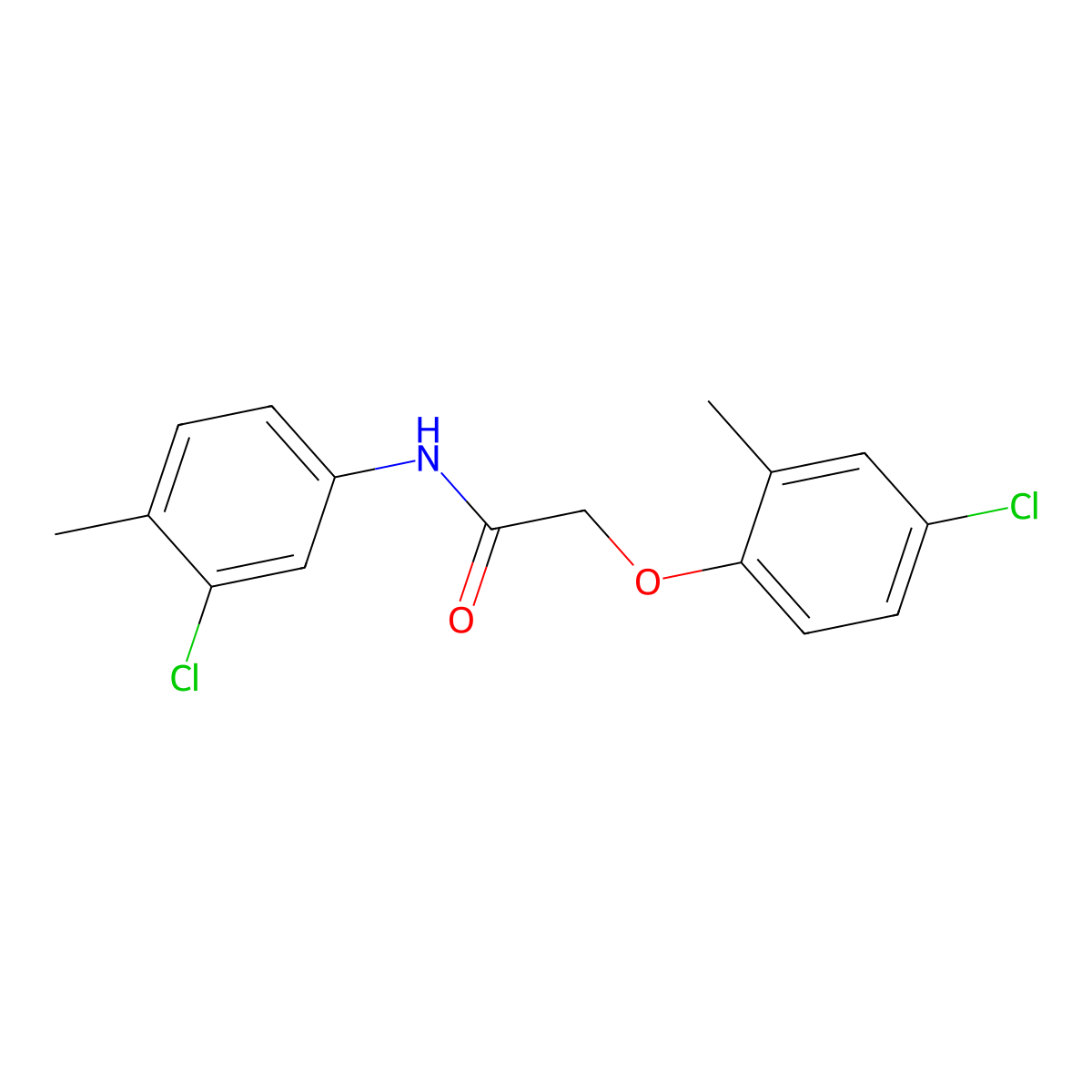 3'-Chloro-2-(4-chloro-2-methylphenoxy)-4'-methylacetanilide molecular structure, CAS 71267-57-7
