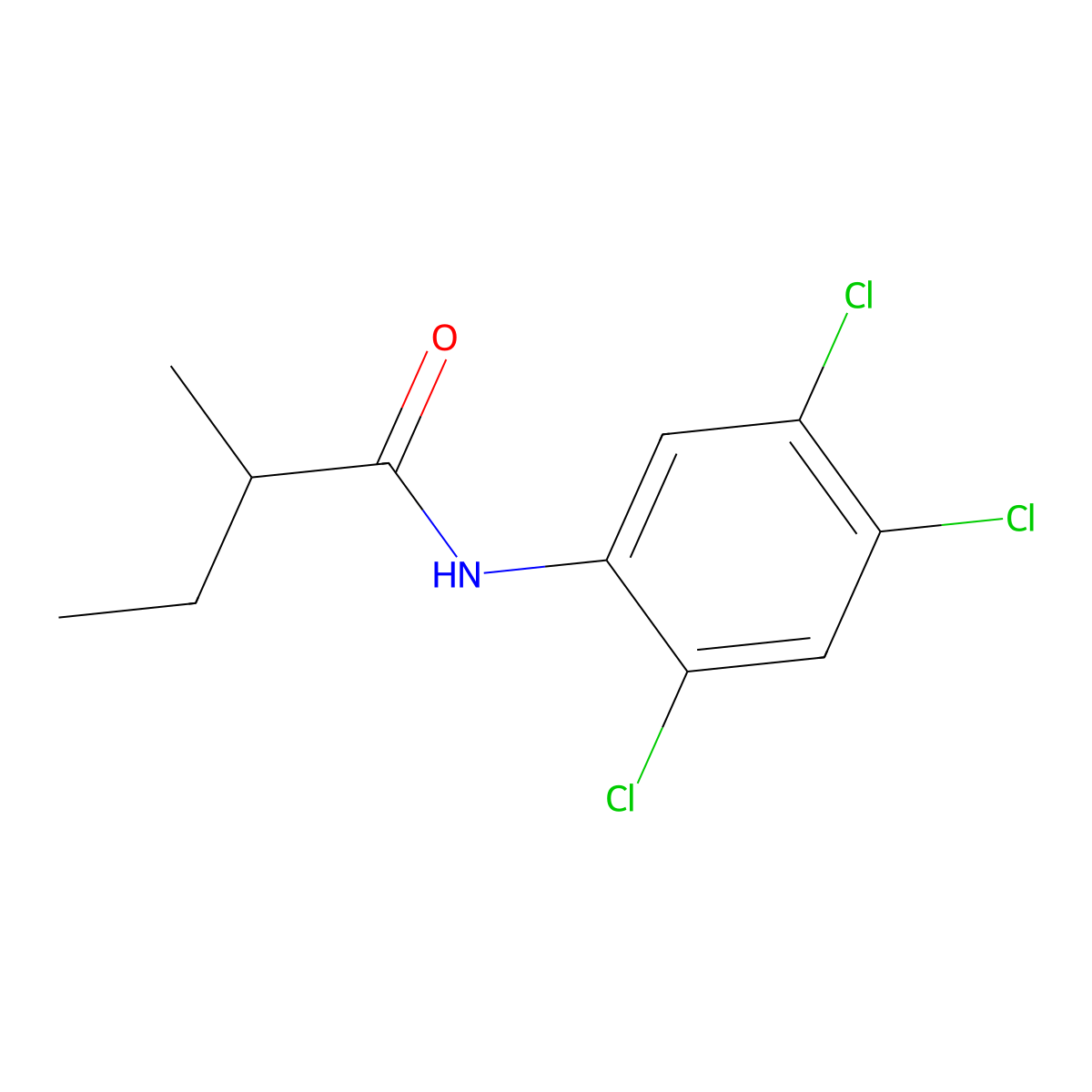 2-methyl-N-(2,4,5-trichlorophenyl)butanamide molecular structure, CAS 71267-60-2