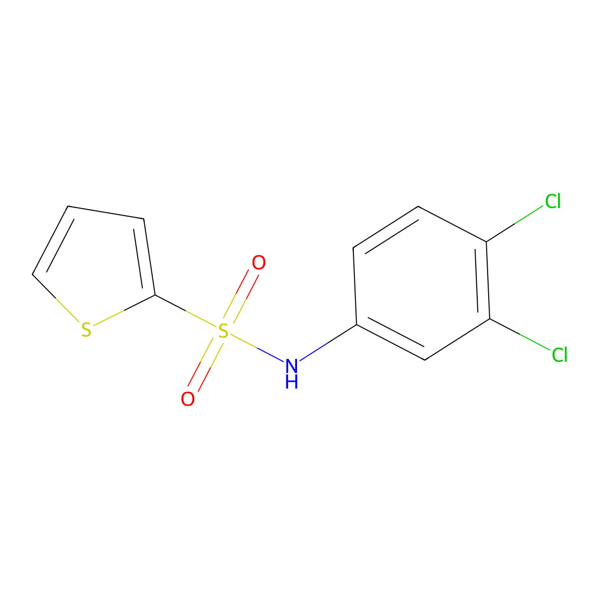 N-(3,4-dichlorophenyl)thiophene-2-sulfonamide molecular structure, CAS 71270-59-2