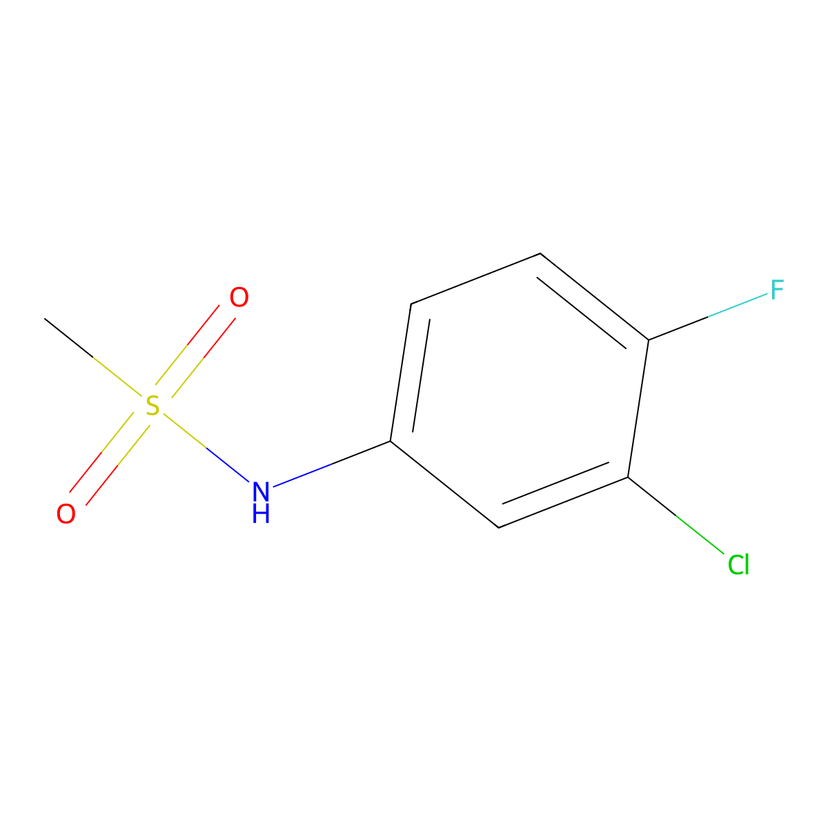 N-(3-chloro-4-fluorophenyl)methanesulfonamide molecular structure, CAS 71270-60-5