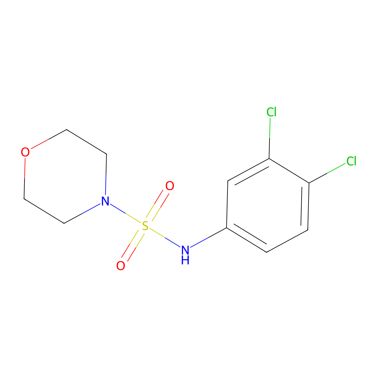 N-(3,4-dichlorophenyl)morpholine-4-sulfonamide molecular structure, CAS 71271-03-9