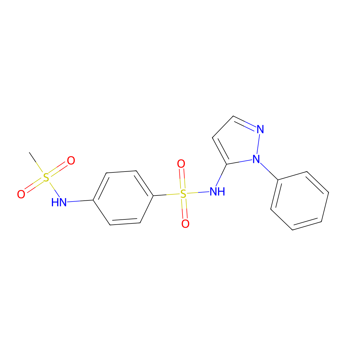 4-(methanesulfonamido)-N-(2-phenylpyrazol-3-yl)benzenesulfonamide molecular structure, CAS 71271-15-3