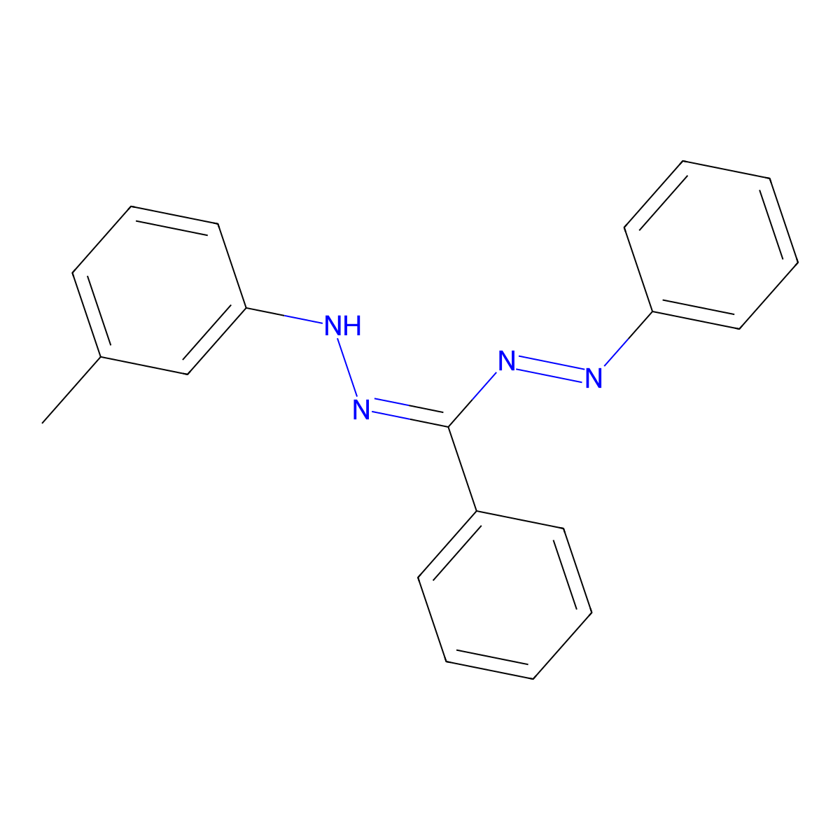 3,5-Diphenyl-1-(m-tolyl)formazan molecular structure, CAS 71274-65-2